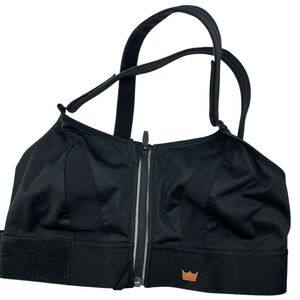 SHEFIT Ultimate Sports Bra Luxe Black High Impact Front Zip Adjustable 110002